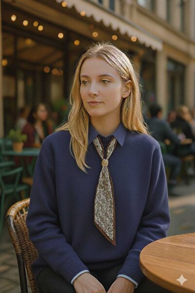 FİFTY ONE Women's Scarf Detailed Knitwear Sweater