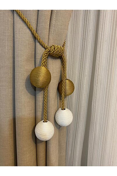 BURYAHOME 4 Toplu Kornişe Takılmalı Tavan Braçolu Perde Halatı