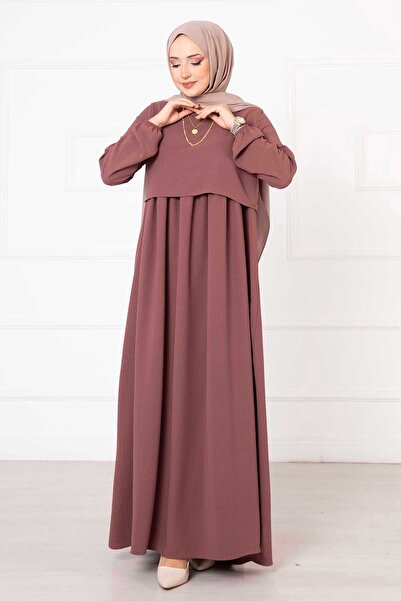 EBRUTESETTÜR Bolero Look Hijab Dress Dried Rose