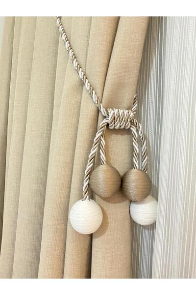 BURYAHOME 4 Toplu Kornişe Takılmalı Tavan Braçolu Perde Halatı