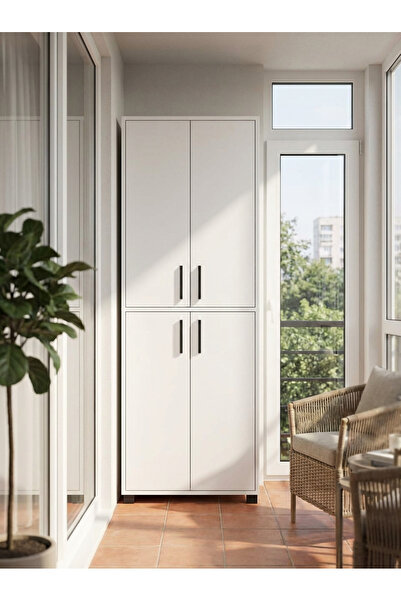Macco Mobilya 4 Kapaklı Çok Amaçlı Dolap – Geniş İç Hacimli Depolama Dolabı –...