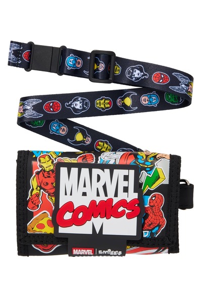 SMIGGLE Marvel Licensed Neck Strap Wallet – with Card Holder and Coin Compart...