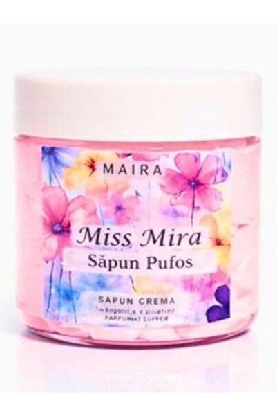 MAIRA COSMETICS MAIRA – Săpun Pufos Tip Frișcă (Cremă) Miss Mira, 100 g + Bur...