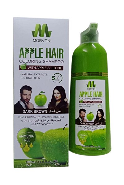 MORVON Morphen Ammonia-Free Hair Dye Shampoo Dark Brown 400ml