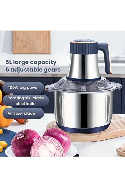 Arabest مفرمة لحم كهربائية سعة 5 لترات مصنوعة من الفولاذ المقاوم للصدأ مع سكي...