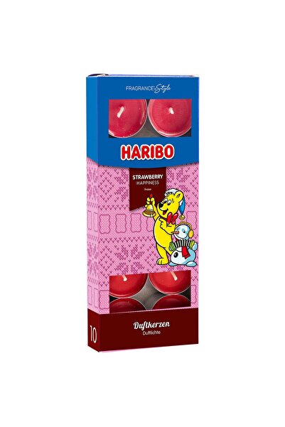 Haribo Set 10 Lumanari pastila Winterdesign Strawberry Happiness