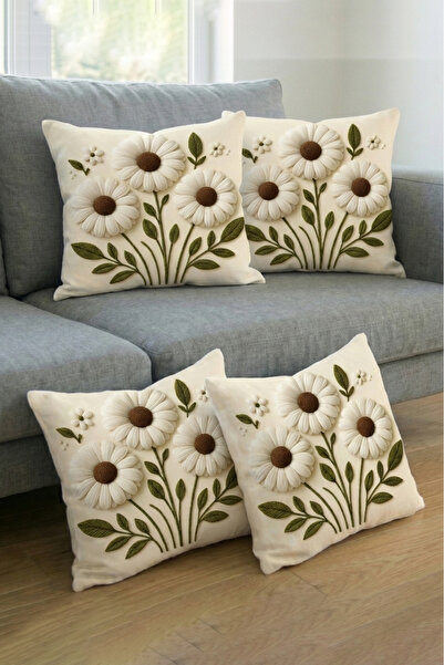 Hayal Dekoratif لكمة التطريز نمط الرقمية المطبوعة كريم خلفية الأزهار منقوشة ا...