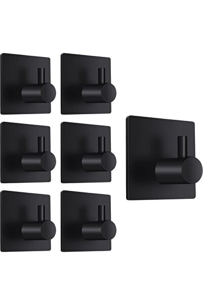 X SPRING خطافات مناشف سوداء ذاتية اللصق شديدة التحمل