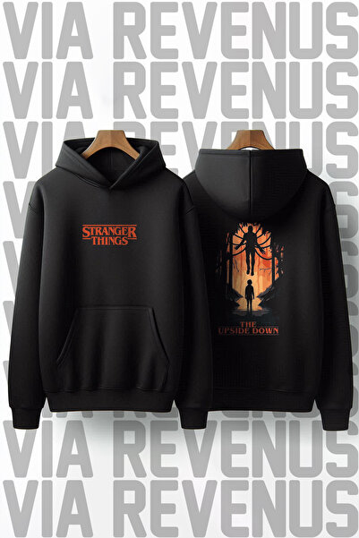 Vordevia Stranger Things the Upside down Printed Unisex Oversized Hooded Swea...