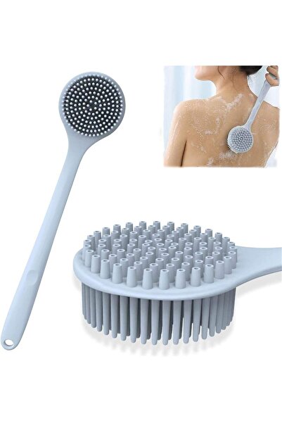 X SPRING فرشاة تنظيف الجسم من السيليكون بمقبض طويل