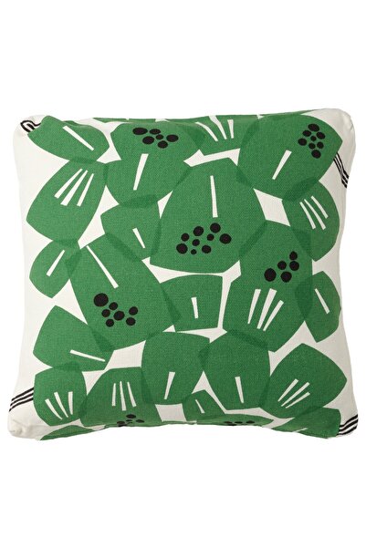 AZOZ MERCHLY Cushion cover, white/green, 50 x 50 cm