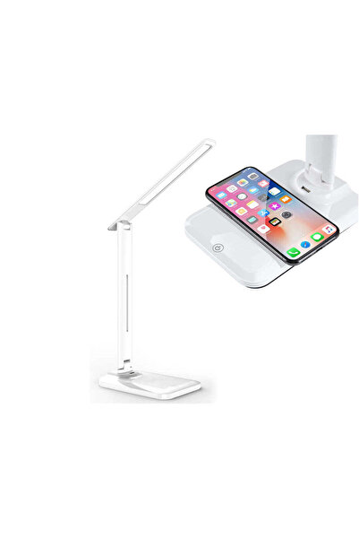 ALOGY Lampa de Birou LED - 3 Niveluri Luminozitate, Incarcator Wireless 10W, ...