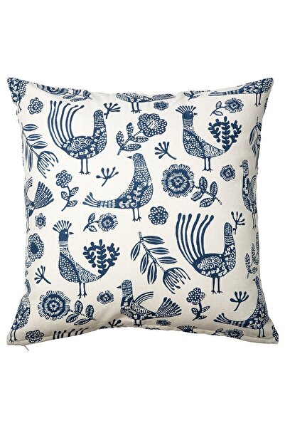 AZOZ MERCHLY KRUTBRÄNNARE Cushion cover, natural blue/Birds floral pattern, 5...