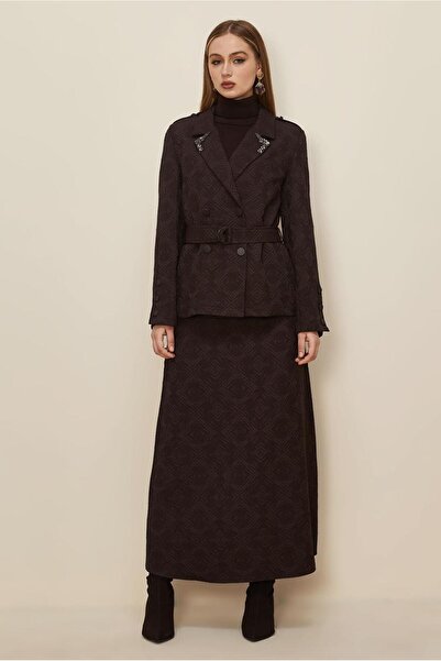 Alvina Jacquard Suit with Belt and Skirt 46102