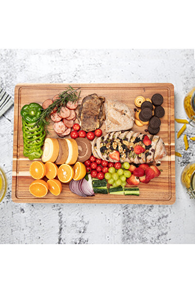 Garvee 50*38cm Large Acacia Cutting Board, Wood Thick Chooping Board for Kitchen