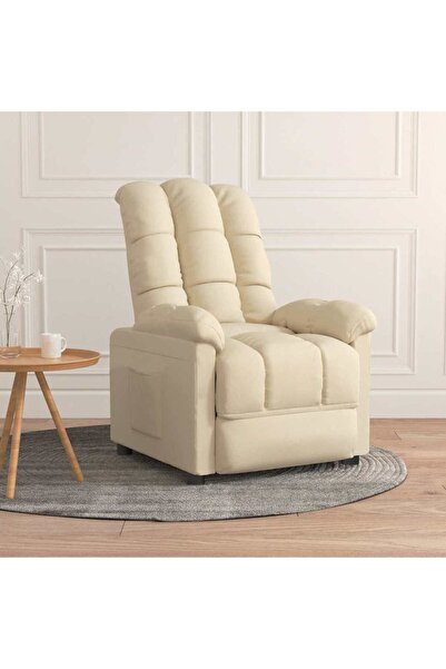 vidaxl Recliner Chair Cream Fabric