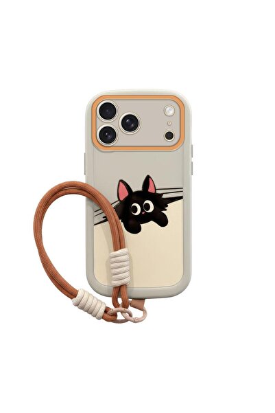 Zebana iPhone 17 Pro Max Uyumlu Kılıf El Bilekli Cat and Puppy Silikon Kılıf ...