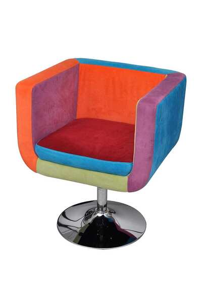 vidaxl Cube Armchair with Patchwork Design Fabric