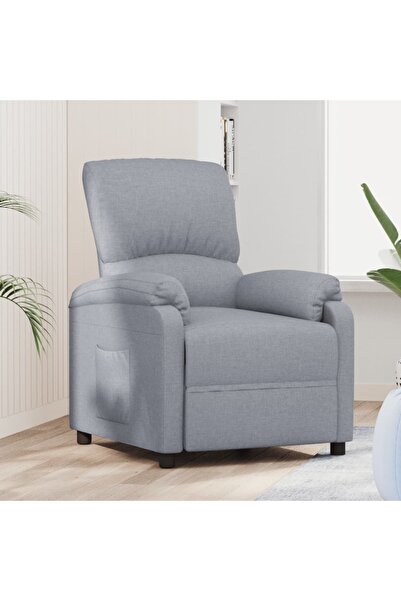 vidaxl كرسي استرخاء من قماش رمادي فاتح