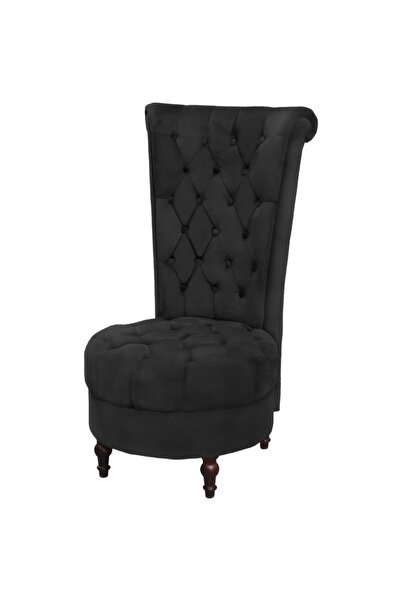 vidaxl كنبة ذات ظهر مرتفع، قماش أسود