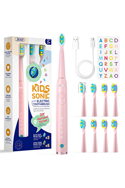 Choice4 فرشاة أسنان كهربائية للأطفال من سيجو، موديل SG-2303Pink-8، مناسبة للأ...