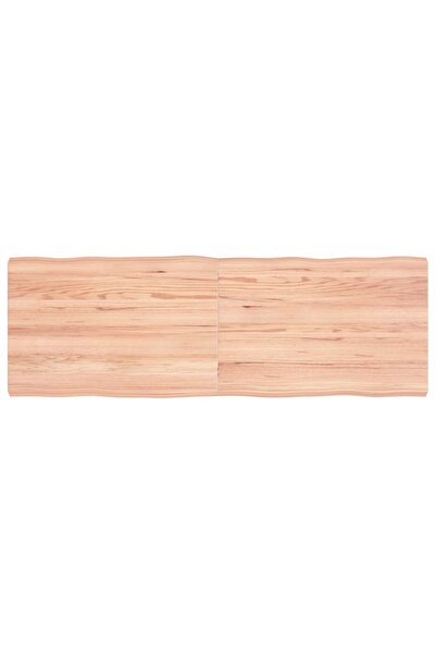 vidaxl سطح طاولة بني فاتح 120×40×(2-4) سم خشب صلب معالج حافة طبيعية