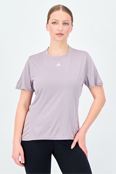 adidas Women Sportswear Fit Short Sleeve Training Tops, Lilac