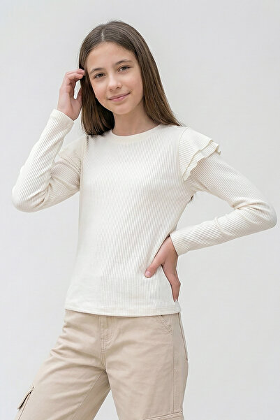 Dmb Момичешки боди с корсет и детайли на раменете