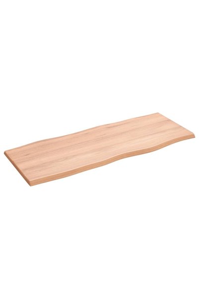 vidaxl Table Top Light Brown 100x40x2 cm Treated Solid Wood Oak Live Edge