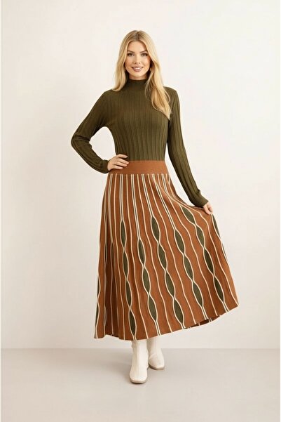 MAMAYAGA Women's Long Sleeve Crew Neck Skirt Colorful Layered Sporty Stylish ...