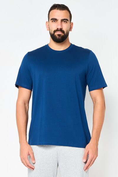 adidas Men Sportswear Fit Short Sleeve Outdoor T-Shirt, Blue