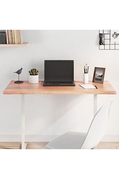 vidaxl سطح طاولة بني فاتح 100×60×2 سم، خشب بلوط صلب معالج، حافة طبيعية