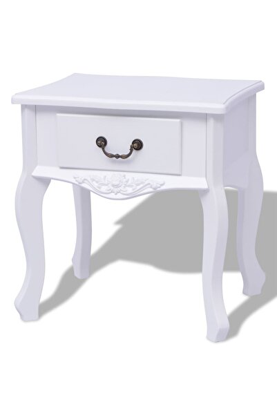 vidaxl Bedside Cabinet MDF White