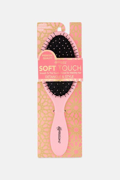 Expressions Women Soft Touch Detangle And Style Hair Brush, Pink