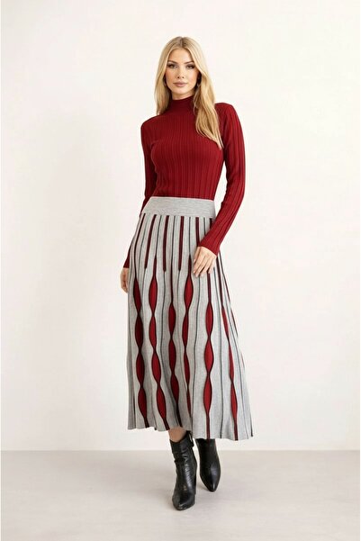 MAMAYAGA Women's Long Sleeve Crew Neck Skirt Colorful Layered Sporty Stylish ...