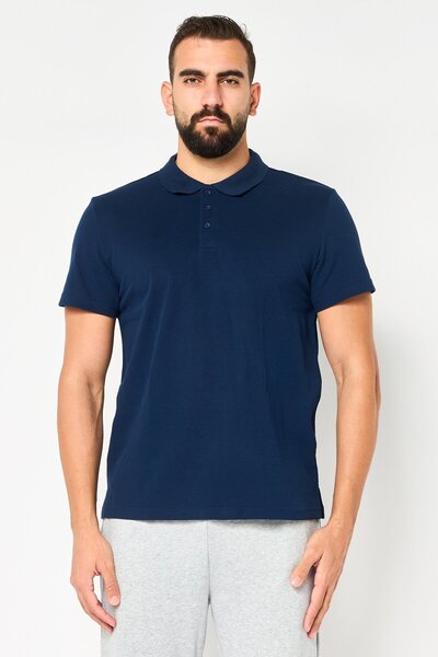 adidas Men Sportswear Fit Short Sleeve Outdoor Polo Shirt, Navy