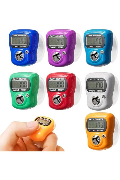 Arabest عداد إلكتروني لإحصاء الأصابع، 7 قطع عداد رقمي صغير بشاشة LCD، عداد مح...