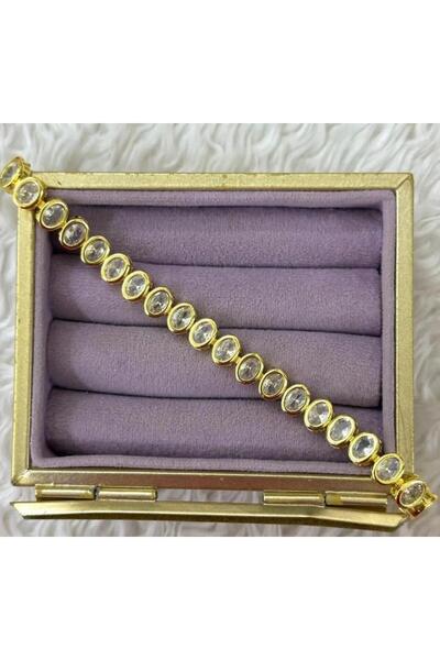 Store Silver Color Steel Tennis Bracelet with Colorful Oval Cut Crystal Stones