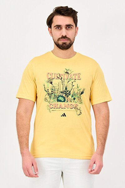 adidas Men Regular Fit Short Sleeve Outdoor T Shirt, Light Orange