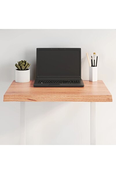 vidaxl سطح طاولة بني فاتح 60×50×(2-4) سم خشب صلب معالج حافة طبيعية