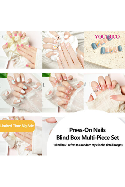 Youtrico Stockpiling,4boxes Press On False Nails,Surprise 'Blind Box' Set,Lim...