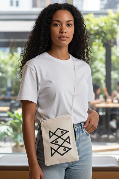 Malika FERMUARLI OTANTİK BALIK TEMALI Bez Çanta, Omuz Çantası,Baskılı Çanta,K...