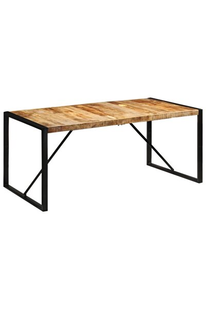 vidaxl طاولة طعام 175×90×76 سم، مصنوعة من خشب المانجو الصلب الخام