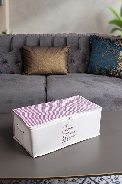 ACELEYOLLA حقيبة صغيرة مطبوعة مخططة باللون العنابي مقاس 52 × 28 × 21 سم