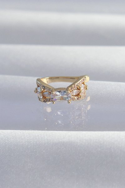 shopwave Brass Gold Rk Zircon Stone Plated Earcuff Earrings