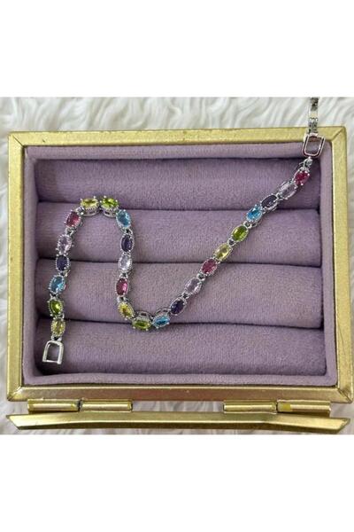 Store Colorful Oval Cut Crystal Stone Gold Color Elegant Color Curb Steel Ten...