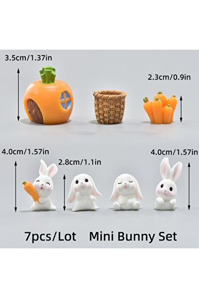 Choice17 7pcs mini Bunny Easter Bunny Cake Topper Cute Rabbit Carrot Happy Bi...