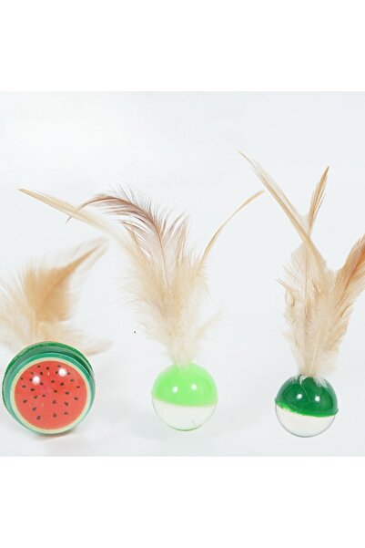 Choice 3 قطع من كرات القطط المطاطية بألوان عشوائية، كرة نطاطة للقطط الصغيرة م...