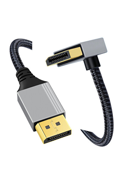 Choice كابل DisplayPort بزاوية 2 متر لأسفل، يدعم دقة 4K بزاوية 90 درجة، يدعم ...