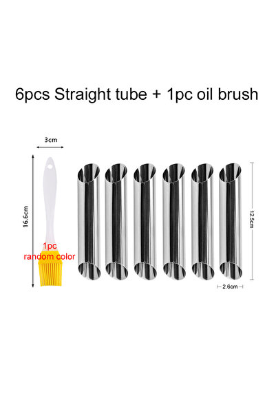 Choice 6XKYZYJS 1YS 6~24pcs Croissant Baking Mold with Oil Brush Stainless St...